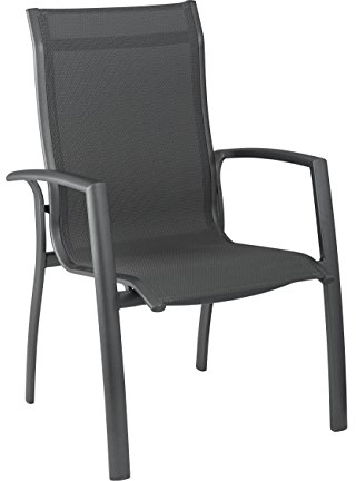 Kettler Legato Curve Stapelsessel, anthrazit, Alu/Textilene, 0302302-7000, stapelbar