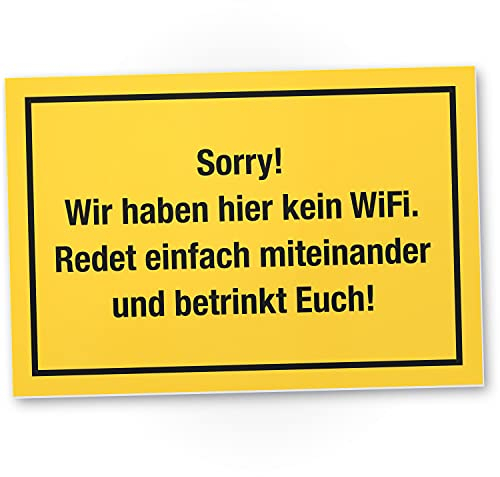 DankeDir! Sorry kein WiFi - Türschild Deko Wanddeko Bars Cafés Restaurants Lustiges Schild mit Spruch Wohnung - Geschenkidee Geburtstagsgeschenk beste Freunde Party Geschenk - Überraschung