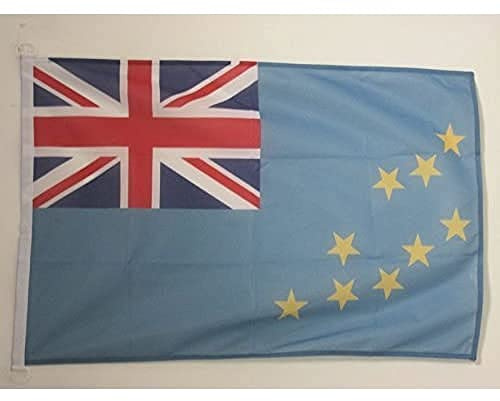 AZ FLAG Tuvalu Boat Flag 45x30 cm Mesh Polyester Plastic Rings | Outdoor and marine use Tuvaluan 12x18 in boat flag weather resistant with double stitched seams and reinforced edges
