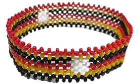 Crazily Creatives Hand Made Country Flag Beaded Bracelet Band (Uganda)