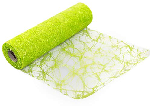 Sizoweb Tischläufer Tischband 25 Meter Rolle zur Dekoration für verschiedene Anlässe wie Ostern, Weihnachten, Hochzeit oder Taufe (Farbe: Maigrün, Maße: 30 cm x 25 m, besonders robust, abwaschbar)