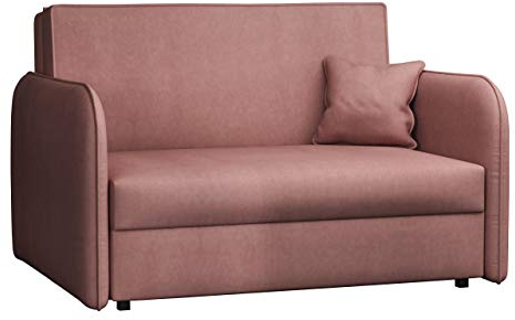 Mirjan24 Sofa Viva Loft II mit Schlaffunktion, Couch 2 Sitzer Polstersofa mit Bettkasten inkl. Kissen, Sofagarnitur, Schlafsofa, Bettsofa, Wohnlandschaft, Farbauswahl (Mono 235)