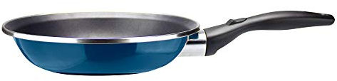 VITREX 71SAGLIAZ24 71SAGLIAZ24-Sartén Gourmet de Acero vitrificado Antiadherente 2 Capas inducción Modelo GLISSANT Azul de 24 cm, Multicolor