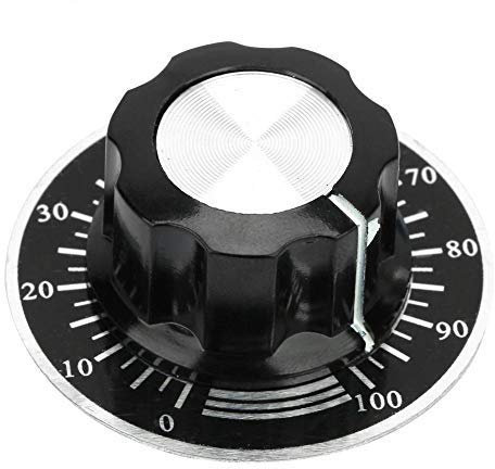 5 teilige Gerändelte Potentiometer Knöpf 6mm MF A03 Lautstärkeregler + Digitalzifferblatt, Potentiometer Drehknöpfe A03 für meisten Potentiometer