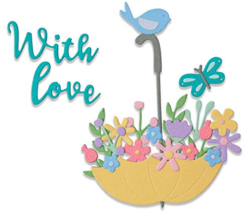 Sizzix Thinlits Stanzformen-Set, 11-teilig, Blumen im Regenschirm von Olivia Rose, 665180