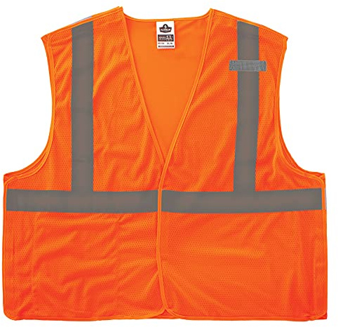 Ergodyne GloWear 8215BA Reflective Safety Vest, Breakaway Shoulders and Sides, High Visibility Mesh, ANSI Compliant Reflective, Type R, Class 2, Single Sizing