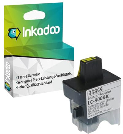 Inkadoo Tinte f r Brother LC-900BK Schwarz Kompatibel DCP-120 C Fax 2440 C MFC-210 C MFC-3240 C MFC-615 CL, ca. 700 Seiten Tintenpatrone, Druckerpatrone, Patronen, Druckertinte