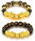 Louenth 2 Stück Feng Shui Perlenarmband, schwarzer Obsidian Perlenarmband, chinesisches Armband mit handgeschnitztem Amulett und Pi Xiu Glücksarmband,Armband für Damen Herren