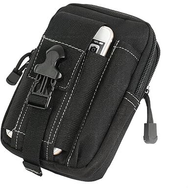 K-S-Trade Belt Pouch/Holster Compatible With Samsung Galaxy A53 5G, Black | Extra Compartments With Space For Power Bank, Hard Drive 1x