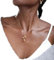Wendalern Collier Pendentif Fleur Rose 3D Boho Ras Du Cou Or Romantique Bijoux Pour Femmes Et Filles