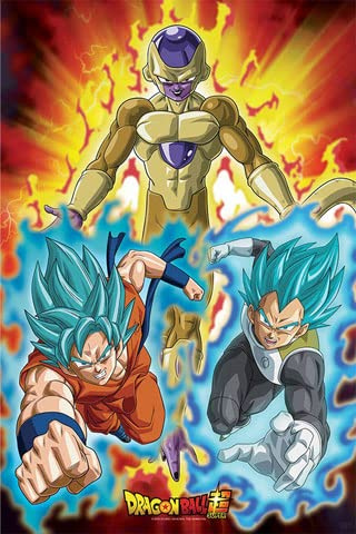 empireposter Dragon Ball Super - Golden Frieza - Manga Anime Poster Plakat Druck - Größe 61x91,5 cm + 1 Packung Powerstrips® - Inhalt 20 Stück