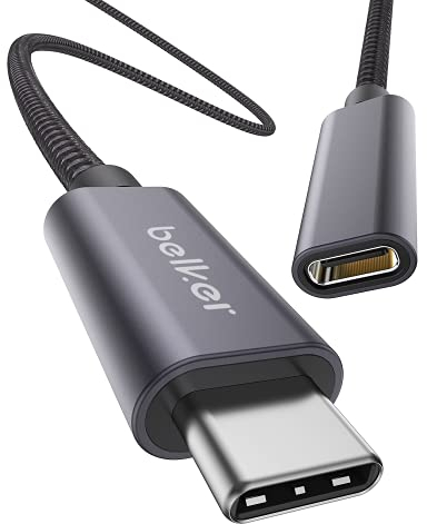 Maxonar Cable alargador USB C 2m USB 3.2 (5 Gbit/s) tipo C extensión de 5A carga y sincronización para Mac Book Pro 2023 M3 Pro Galaxy S23/S22/S21/Note 20 Tab S9 Pixel8 Oneplus 12 Dell XPS gris 2Pack