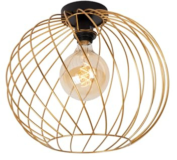 LUCIDE Danza - Flush Ceiling Light - Ø 40 cm - 1xE27 - Matt Gold/Brass
