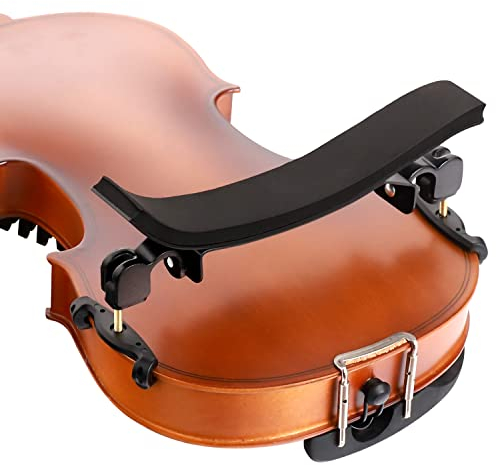 Fansjoy Schulterstütze Geige für 4/4 Violine, Prämie Aluminiumlegierung Schulterhalter Violine mit Verdicken Komfortabel Schaumstoffpad & Höhenverstellbare Füße