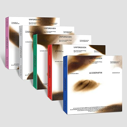 (COMPACT Ver.) LE SSERAFIM UNFORGIVEN 1st Album (BLACKENED RED Ver +Store Gift Card) K-POP SEALED