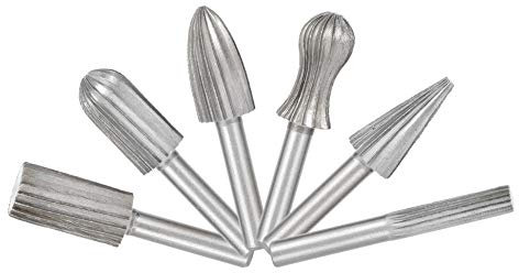 6 Limas Giratorias, Limas De Perforación Giratorias, Limas De Molienda Giratorias, Brocas De Lima De Perforación Giratorias De Acero, Cuchillo De Grabado Para Resina De Talla Fina, Plástico(6PC)