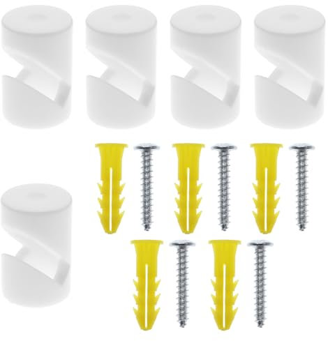 The Lord of the Tools Lot de 5 pinces de fixation de fil pour lustre, fil de suspension, pour section transversale maximale de 6,5 mm, blanc