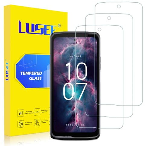LUSEE Schutzfolie kompatibel mit Crosscall Stellar X5, 3 Stück Displayschutzfolie Schutzfolie folie Displayschutz Gehärtetes Glas HD Anti- Kratzer Anti-Fingerabdruck