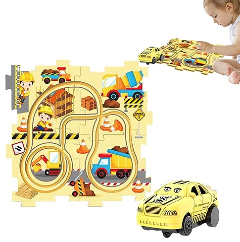 Teksome Kinderautobahn - Interaktive und lehrreiche Rennstrecke | -Kinderspielzeug für Weihnachten, Geburtstag, Geschenk für Jungen und Mädchen, für Vorschulkinder, Jungen und Mädchen ab 18 Monaten