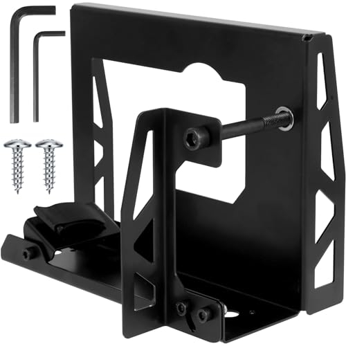 Soporte para cepilladora eléctrica estacionaria con 2 llaves ajustables y 2 tornillos de fijación, soporte para herramientas de montaje plegable