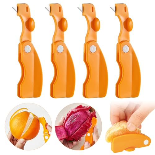 Bootoow Éplucheur d'Orange 4Pcs - Zesteur Pour Citron, Citrus et Fruits - Pèle-Orange et Gadget De Cuisine