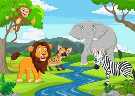 adrium Acryl-Bild 40 x 30 cm: Cartoon-Wildtiere im Dschungel (170262130)