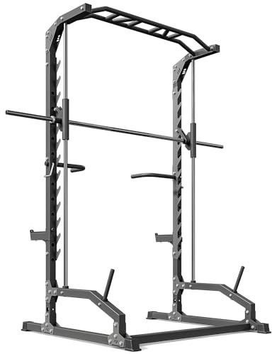 Marbo - Máquina Smith con barra de tracción y barras de dips - Con soportes de seguridad para barras largas - Máquina Smith con estación de dips, barra de tracción - Torre de fuerza, estación de