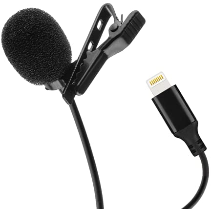MOJOGEAR Lavalier Mikrofon mit Lightning-Anschluss – 3 Meter langes Kabel – Speziell Kompatibel mit iPhone und iPad – Ideal für Interviews, Vlogs, Vorträge, Dokumentationen – Schwarz