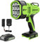 Greenworks 24 V LED Hand Headlight with 765 Yard Range, Wireless 3000 Lumen Work Light with 2Ah Battery and Charger