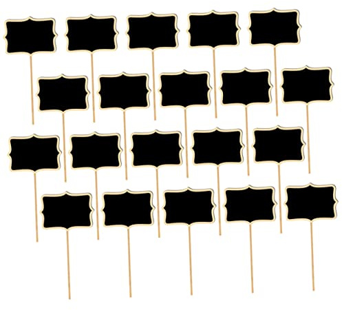 NUOBESTY 20pcs Wooden Blackboard Plant Tags Versatile Garden Marker Signs for Weddings Parties and Floral Decor for Writing Messages and Table Numbers