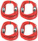 Paccs 4 Stück 10 m Mikrofonkabel Rot XLR Stecker male auf XLR Buchse female - Symmetrisch Audio Kabel DMX OFC-Kupfer