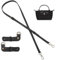 Kabwea Véritable cuir Bandoulière Sangle de sac à main Pouches Kit de conversion Crossbody Femme Bandoulière en cuir Sangle de porte-monnaie (Noir)