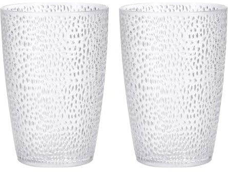 QUARKZMAN 380ml Bicchieri Bere Acrilico 2pz Bicchieri Riutilizzabili Plastica Bevande Acqua Infrangibili Tazze Impilabili & Lavabili Lavastoviglie per Casa Esterni Ristorante Trasparente