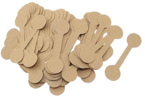 Schmuck Preisschilder Aufkleber, Kraftpapier Etiketten Anhänger, Selbstklebend Preisaufkleber Blanko Schmucketiketten für Halskette Ring Ohrringe Armbänder (100er pack, Braun Rund)