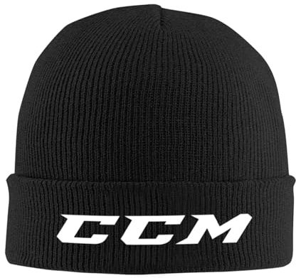 HEBUOUI Herren Bean Hat für Winter Wärme CCM Kanada Logo Eishockey Strickmützen für Frauen Männer Mützen Herbst Winter Hüte Acryl Warme Melone Kappe Geschenk
