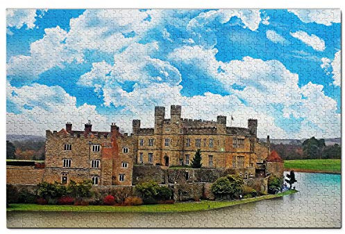 Uk Jigsaw Puzzle 1000 Piece Uk England Leeds Castle Maidstone Puzzle Game Artwork Travel Souvenir 52x38CM