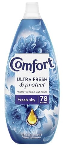 Comfort Ultra Fresh & Protect Fresh Sky Fabric Conditioner with Pro-Fibre Technology Protects Colour and Shape 78 washes (1.17 L)