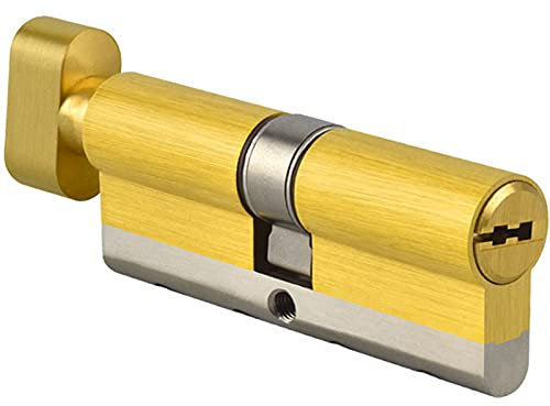 Schließzylinder mit Schlüssel, Türschlosszylinder Einseitige Brechung Anti Edelstahlstange Messing Nutzylinder 60 65 70 75 80 85 90 95 100mm(105MM)