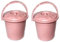 Best House | Plastic Bucket with Lid Handle | 10 Litres | PINK | 2 Pcs | Household Bucket | Storage Buckets Bin Container, Multipurpose Use for Home, Garden and Workshops (Pack of 2)