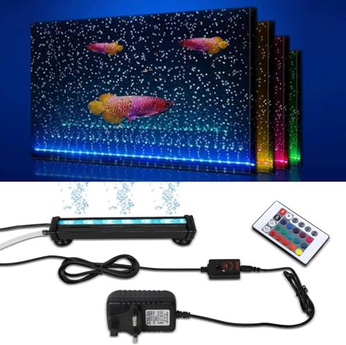 LED Submersible Fish Tank Light: 5050 LED Aquarium Light with RGB Color Changing/Dimming - IP68 Waterproof Bubble Fish Tank Decorations Lamp for Small Gallon Fish 13cm/5inch