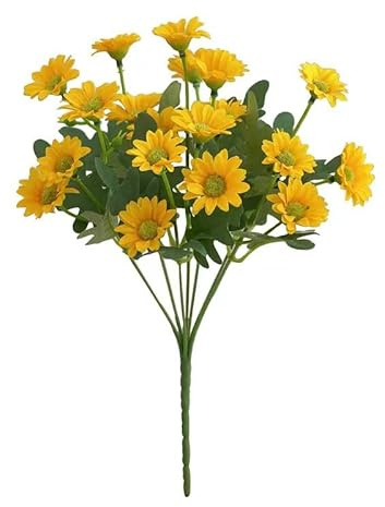 SUXUMHAO GiftSUXUMHAO - Crisantemo di 30 cm, confezione da 2 arbusti color crema, colore: giallo