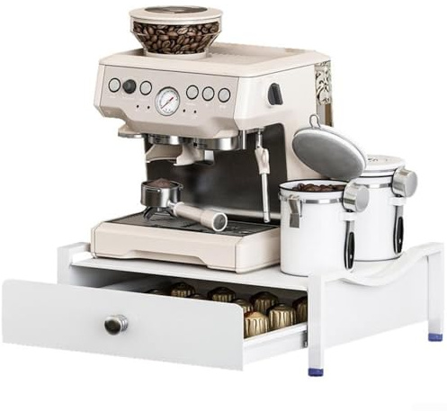 Creative Storage Solutions Kaffeemaschinenregal mit ausziehbarer Schublade für kleine Räume (L)