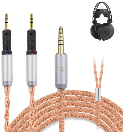 okcsc ZT16 R70X R70XA Upgraded Replacement Cable，Dual R70X to 4.4MM Headphone Cable,16 Core OFC High Purity Oxygen Free Copper Cable, Work for R70X R70XA Headphone 4.92FT