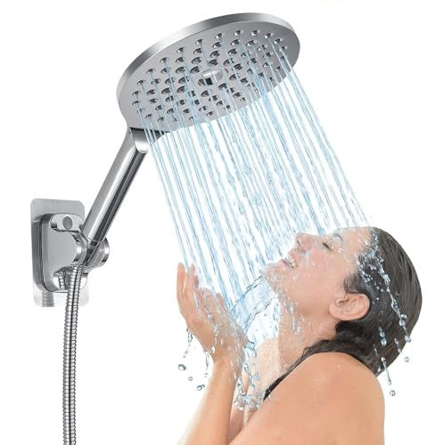 Extra Large Handheld Shower Head, Voolan High Pressure Hand Shower Heads, 7.5'' Chrome Rain Shower Head Enough to Cover Whole Body, Round