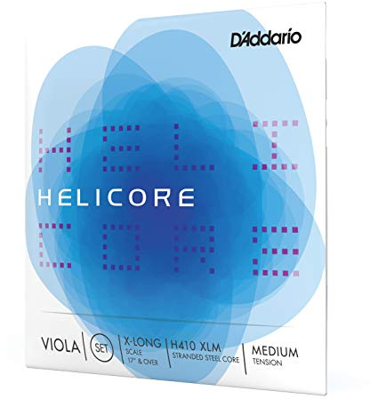 D'Addario Helicore Geigensaiten - Violine Saiten - H410-XLM Violine Saitensatz mehrfach verdrillter Stahlkern Extra-Long Medium