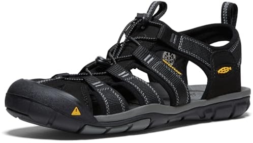 KEEN Men's Clearwater CNX Lightweight Water Sandals, Black/Gargoyle, 11