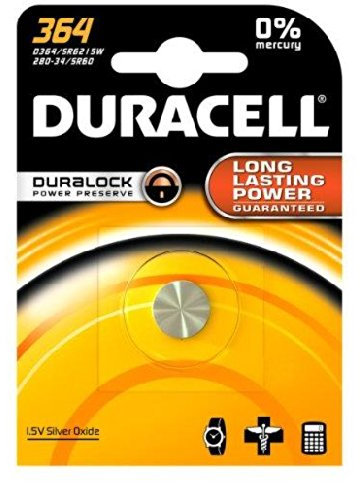 DURACELL Lot de 8 Piles oxyde Argent pour Montres Watch 364 (SR60) 1,5 Volt