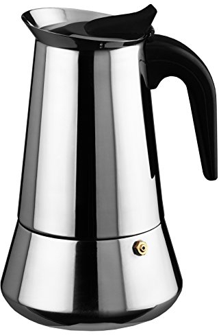 Ilsa 6202 Cafetera Expresso INOX Bonkaffe para 2 Tazas, Acero Inoxidable, Plateado