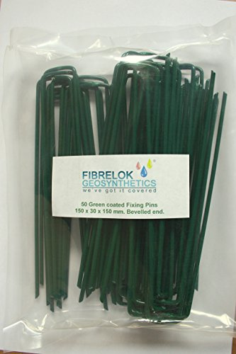 Artificial Grass Green Garden Staples Galvanised Pins 170mm x 30mm x 170mm Bevelled End Pack 50