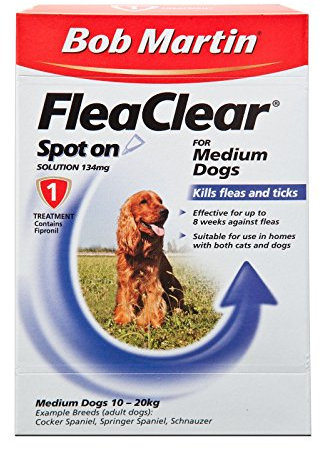 Bob Martin Flea Clear Medium Dog Spot On 1 Tube (Pack of 10)